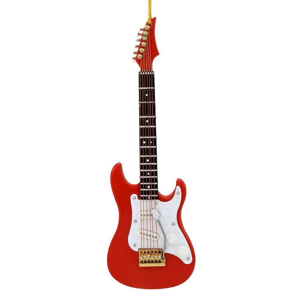 Red And White Electric Guitar Ornament